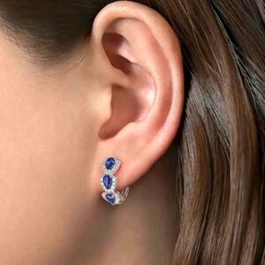 Blue and Silver Teardrop Earrings